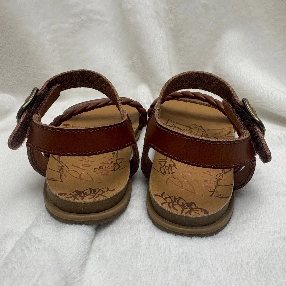 Blowfish Malibu Kids 11 Brown Braided Strap Sandals Boho Beach Summer Resort Fun